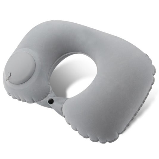 Inflatable U-Shaped Neck Pillow for TravelFlocking U pillow Gray Flocking U pillow Gray 
