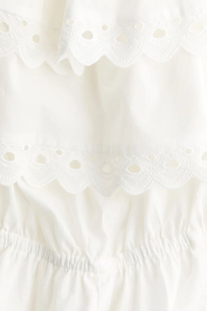 H&M  Broderie anglaise off-the-shoulder playsuit for Women | Best Price UAE