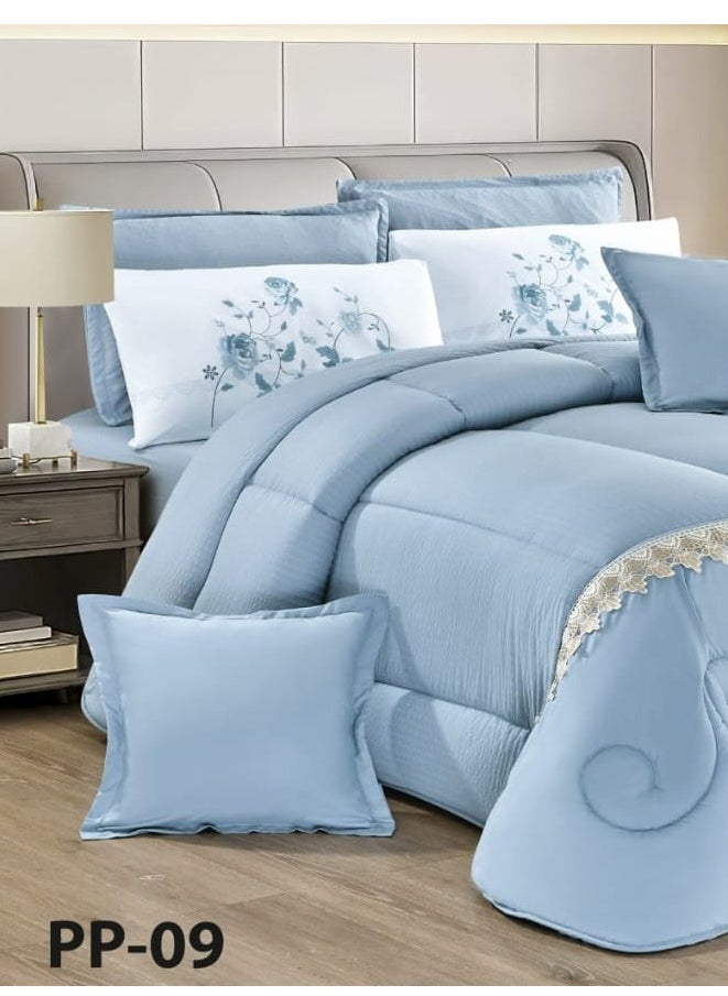 Moon - Summer bedspread, 4 pieces, one and a half, elegant design with lace line, suitable for bed size 120 x 200, quilt size 170 x 220 cm - Image 1