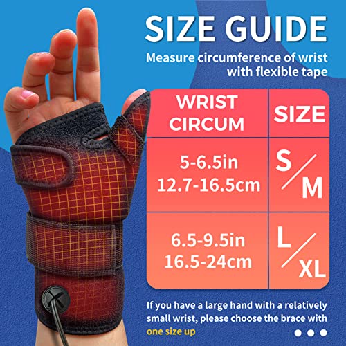 sticro Wrist Thumb Brace Heating Pad for Arthritis and Carpal Tunnel Relief, Hand Heating Pad for Sprains Trigger Thumb, Tendonitis Pain Relief - Left Right Hand (L/XL) - Image 3