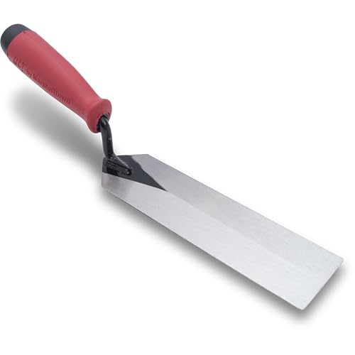 MARSHALLTOWN QLT by Marshalltown Masonry Margin Trowel, 8 Inch by 2 Inch, Red Soft Grip Handle, MTSG82 - Image 2