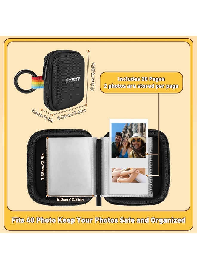 ينك ألبوم صور جيب من YINKE لفيلم Polaroid Go وكاميرا Polaroid Go Mini الفورية، حافظة ألبوم صور واقية محمولة للسفر تتسع لـ 40 صورة (أسود) - Image 3