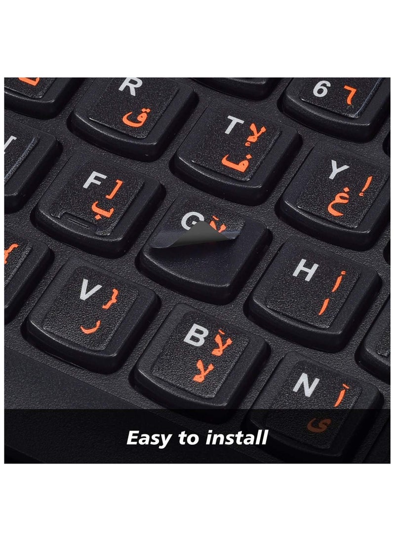 LKTOCAFT - 2PCS Arabic Keyboard Stickers for Laptop, MacBook Air/Pro, Desktop PC Computer, Replacement Arabic Keyboard Cover Skin with Tool, Brush ,Wipe and Tweezer - Image 1