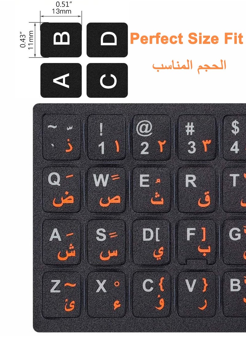 LKTOCAFT - 2PCS Arabic Keyboard Stickers for Laptop, MacBook Air/Pro, Desktop PC Computer, Replacement Arabic Keyboard Cover Skin with Tool, Brush ,Wipe and Tweezer - Image 1