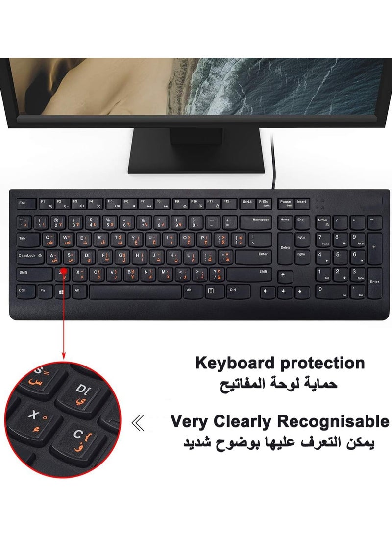 LKTOCAFT - 2PCS Arabic Keyboard Stickers for Laptop, MacBook Air/Pro, Desktop PC Computer, Replacement Arabic Keyboard Cover Skin with Tool, Brush ,Wipe and Tweezer - Image 1