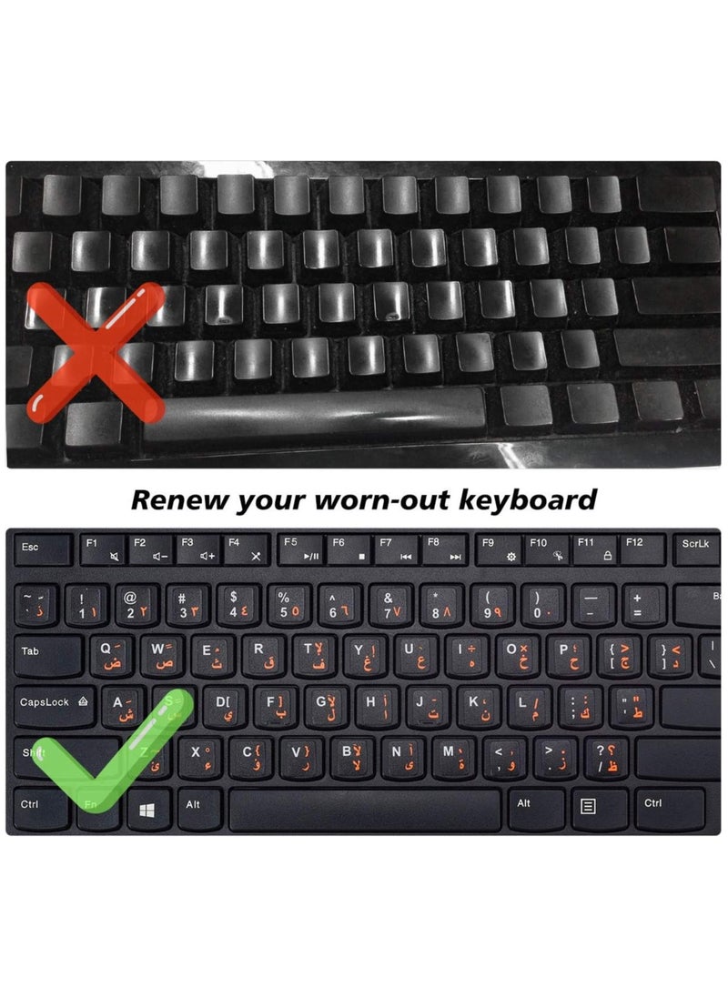 LKTOCAFT - 2PCS Arabic Keyboard Stickers for Laptop, MacBook Air/Pro, Desktop PC Computer, Replacement Arabic Keyboard Cover Skin with Tool, Brush ,Wipe and Tweezer - Image 1
