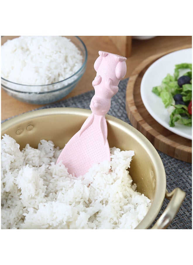 Generic - Wheat Straw Rabbit Spoon Can Be Vertical Small Rabbit Rice Cooker Rice Spoon Creative Non-stick Rice Cartoon Spoon-Color:It Is Recommended To Order 500 Multiples Of One Box.-Specifications:Naked Straw Rice Spoon Nordic Powder#C1dpq# - Image 1