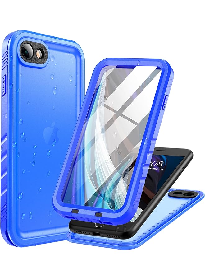 Waterproof Case For Iphone Se 2020 Shockproof Full Body Rugged Bumper Sealed Case With Built In Screen Protector For Iphone Se 2Nd Generation 8 7 Blue Mobile Phone Accessories