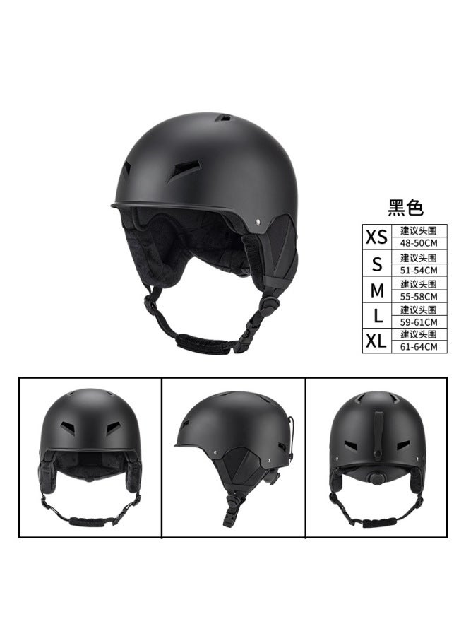 Black without Lenses New Ski Helmet Adult Children Outdoor Sports Unisex Ski Skating Snow Helmet Helmet