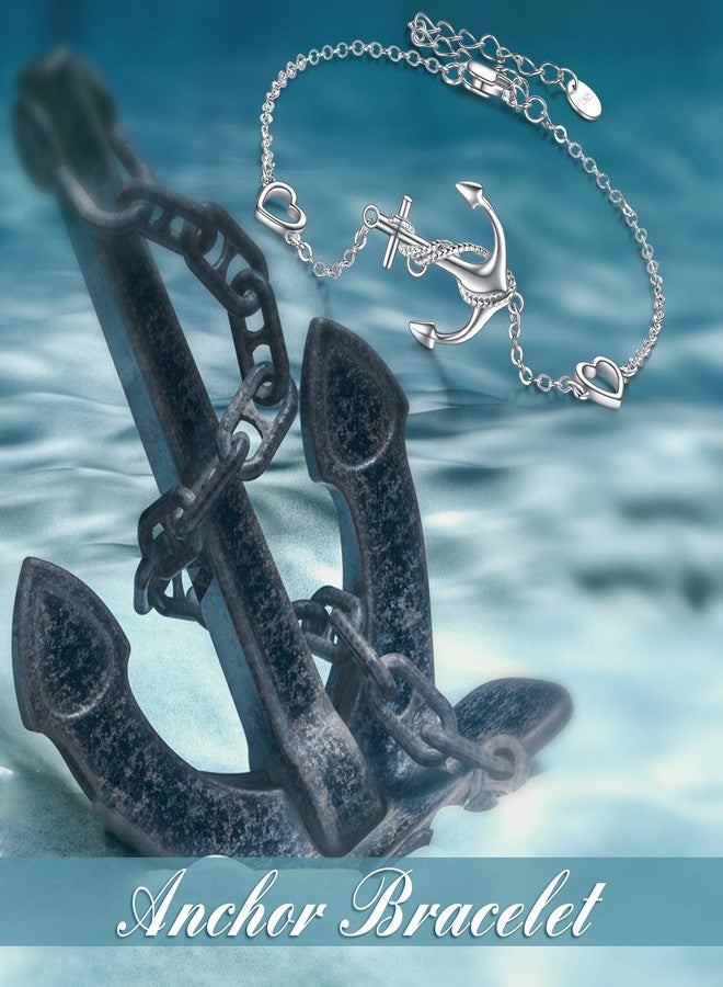 LUHE Anchor Bracelets for Women Sterling Silver Jewelry Adjustable Chain Bracelet Jewelry Gifts for Women - Image 5