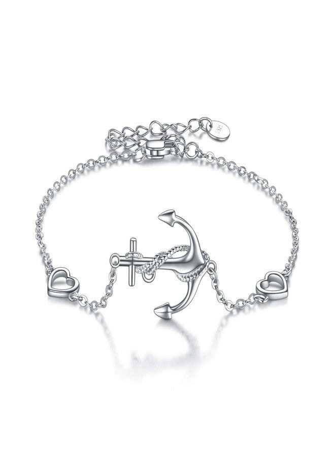 LUHE Anchor Bracelets for Women Sterling Silver Jewelry Adjustable Chain Bracelet Jewelry Gifts for Women - Image 1