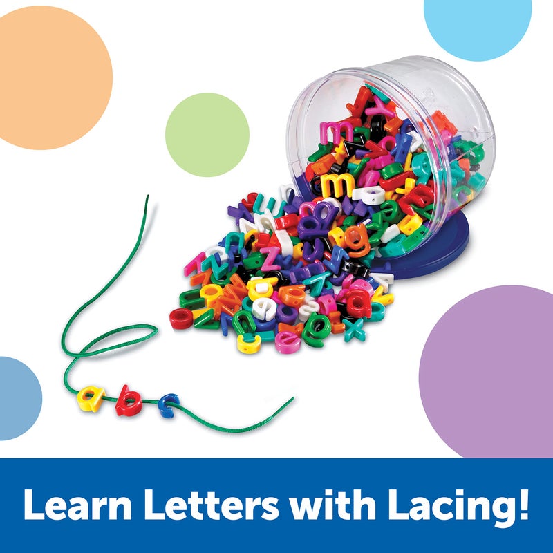 Learning Resources Learning Resources Lowercase Lacing Letters - 275 Pieces, Ages 3+, Toddler Alphabet Learning Toys, Letter Beads for Kids, Homeschool Supplies, Alphabet Beads, Early Spelling,Back to School Supplies - Image 2
