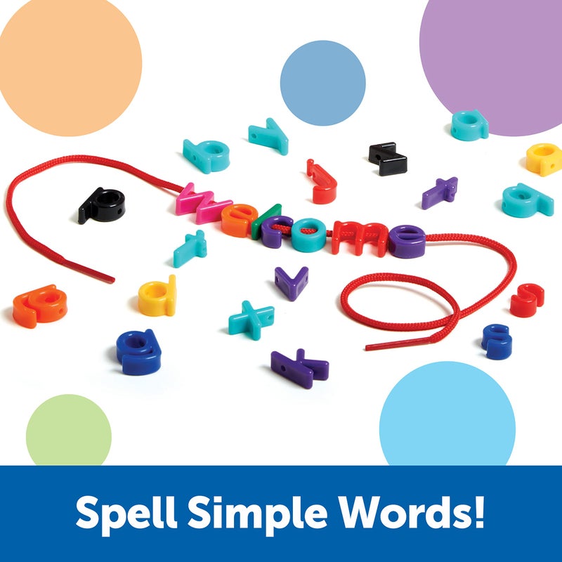 Learning Resources Learning Resources Lowercase Lacing Letters - 275 Pieces, Ages 3+, Toddler Alphabet Learning Toys, Letter Beads for Kids, Homeschool Supplies, Alphabet Beads, Early Spelling,Back to School Supplies - Image 4