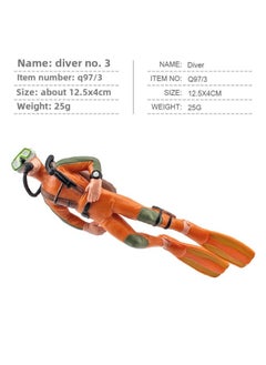 Simulation Of Whale Sharks, Tiger Sharks, Blue Whales, Marine Life Models, Deep-sea Prehistoric Ancient Duns, Trilobites, Animal Models-Color:Q97-3 Diver No. 3 25g