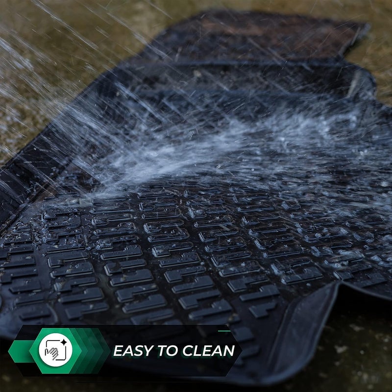 ريزلاينر حصائر أرضية ريزلاينر هيونداي أكسنت 2012-2017 مصممة خصيصًا من المطاط ثلاثي الأبعاد، مقاسة بالليزر، لجميع الأحوال الجوية، ثقيلة التحمل، مقاومة للماء، عديمة الرائحة، غير قابلة للانزلاق من مادة TPE (الأمامية والخلفية، أسود) - Image 5