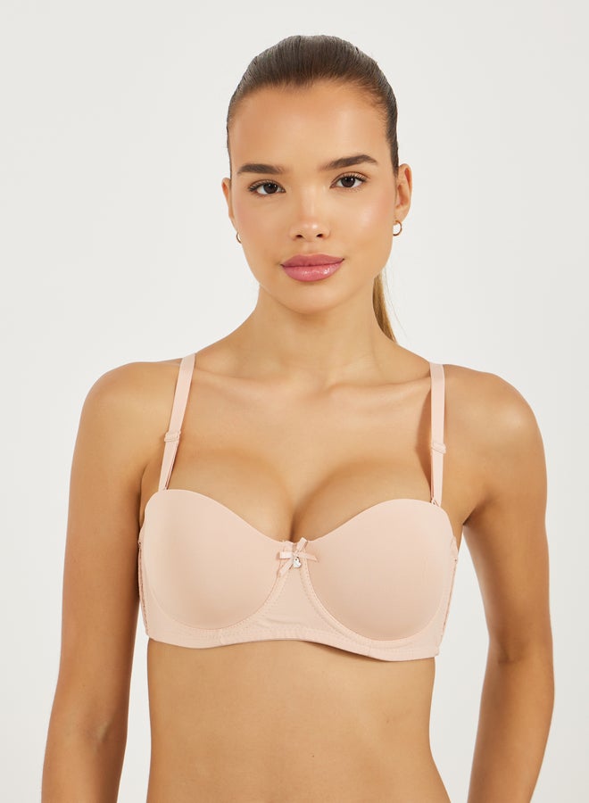 Styli Pack of 2 - Padded Wired Criss Cross Wing Detail T-Shirt Bra - Image 5