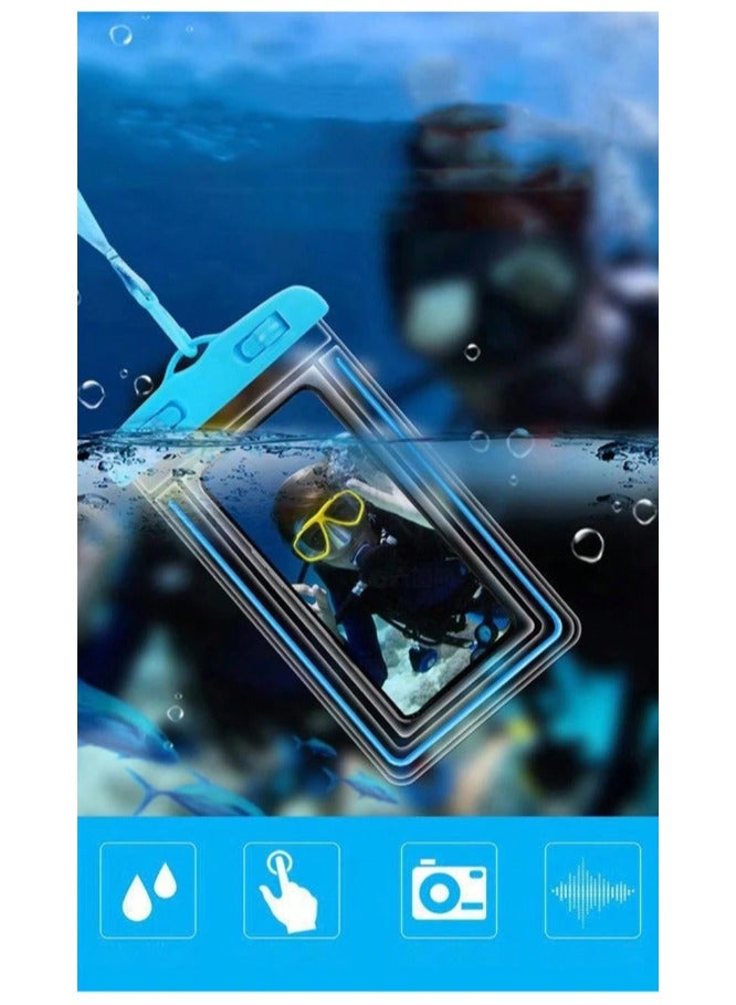Waterproof Phone Case, Waterproof Airbag Case, Mobile Protection Case for Swimming Pool, iPhone Case Protects from Water, Swimming Phone Case, 1 Case to Protect Phone During Swimming, Sea, Water Parks, and Diving, High-Quality Bag for Waterproof Phone Protection, Case Allows Phone Usage Underwater, Waterproof Case, iPhone Waterproof Protective Cover, Water Protection Case Suitable for Phones like iPhone, Android, Samsung, Huawei, Waterproof Case for Smart Devices - Blue Color. - Image 3