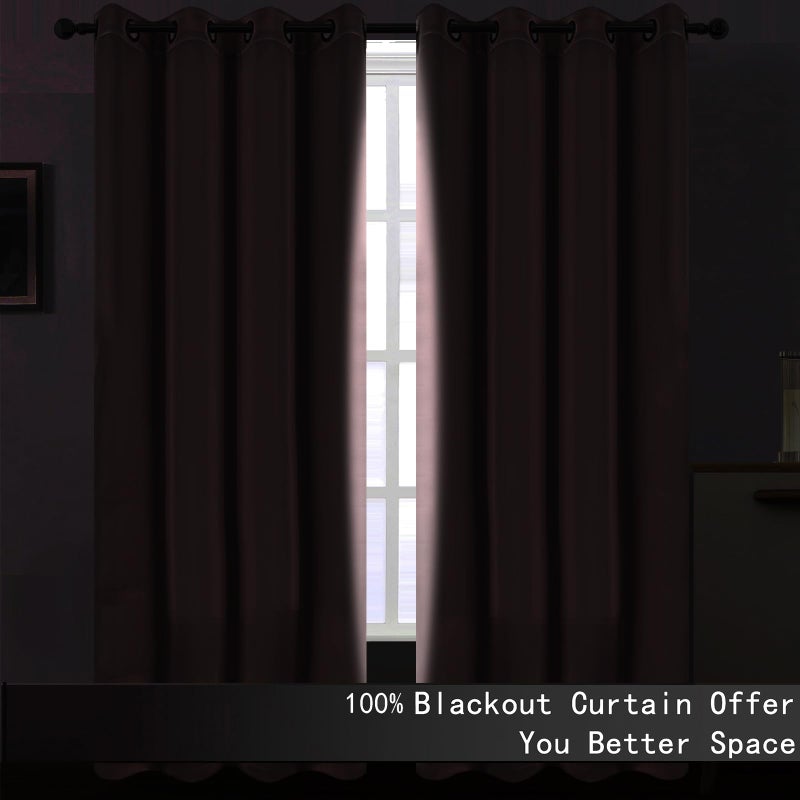 LEMOMO 100% Blackout Curtains 52 x 84 Inches Long Thermal Insulated Baby Pink Curtains with Black Liner Set of 2 Panels for Nursery Room - Image 3