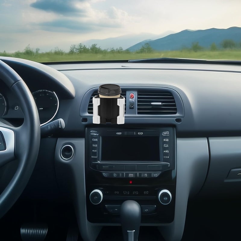 Car Air Vent Cup Holder with Ashtray and Phone Stand White Multi Purpose Automotive Accessory - Image 4