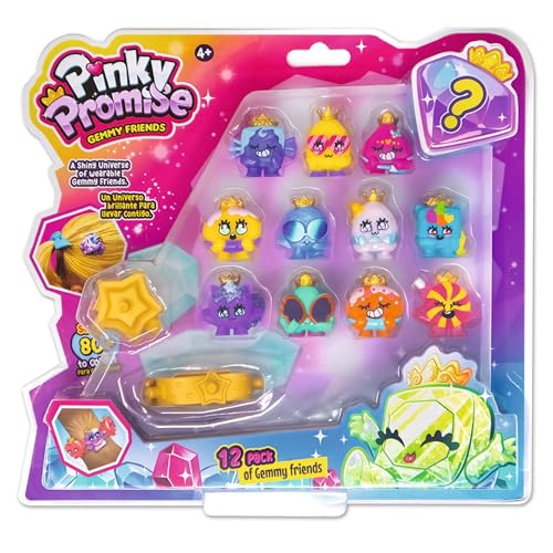 PlayMonster Pinky Promise Gemmy Friends Pretend Play Pack with 12 Surprise Characters Create Your Own Princess Jewelry Toy 80 Different Gems to Collect and Wear Gift for Kids and Girls Ages 4 5 6 or 7 - Image 1