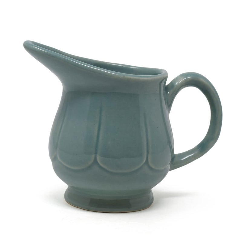 The Himalayan Goods Company The Himalayan Goods Company Stoneware Ceramic Creamer Milk Jug Oil Pourer Dispenser 325ml Green  - Image 1