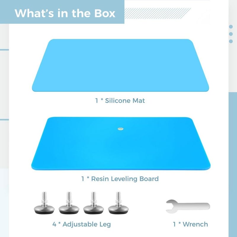 Adjustable Resin Leveling Board, 16 X 12 Self-Leveling Table with Silicone Mat for Epoxy Resin, Painting, Acrylic Pouring & DIY Projects - Image 5