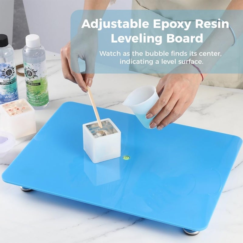 Adjustable Resin Leveling Board, 16 X 12 Self-Leveling Table with Silicone Mat for Epoxy Resin, Painting, Acrylic Pouring & DIY Projects - Image 2