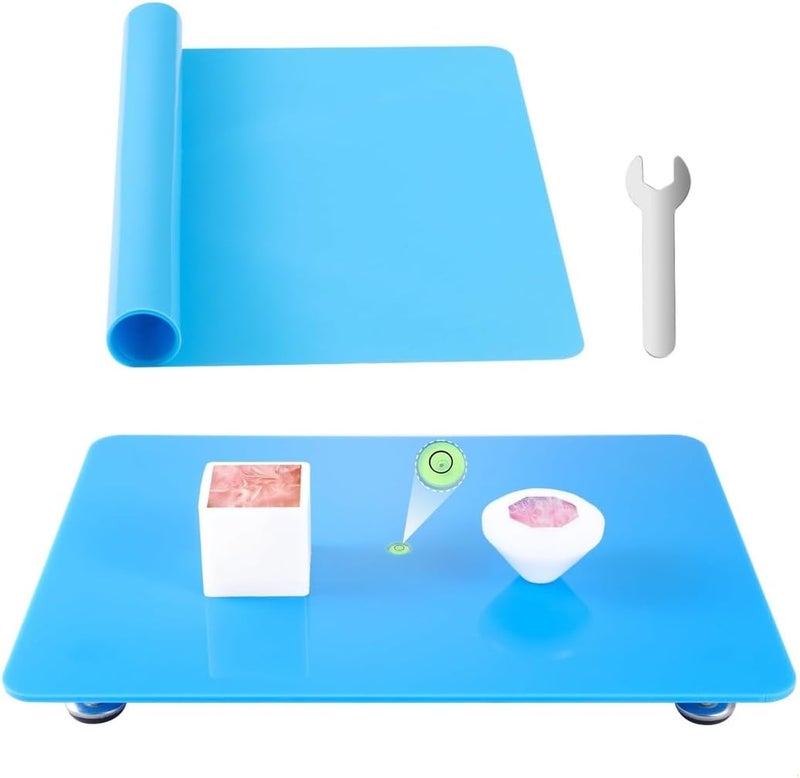 Adjustable Resin Leveling Board, 16 X 12 Self-Leveling Table with Silicone Mat for Epoxy Resin, Painting, Acrylic Pouring & DIY Projects - Image 1