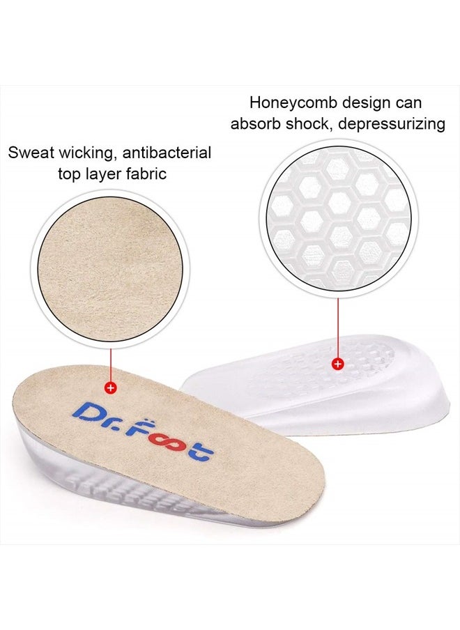 Dr.Foot Height Increase Insoles, Heel Cushion Inserts, Heel Lift Inserts for Leg Length Discrepancies (Large (0.5" Height))  - Image 3
