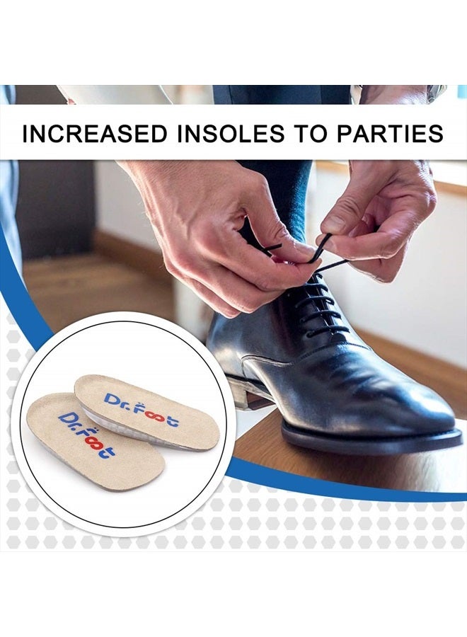 Height Increase Insoles, Heel Cushion Inserts, Heel Lift Inserts for Leg Length Discrepancies (Large (0.5" Height))