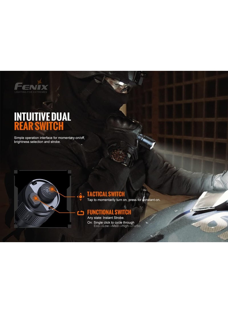 fenix Fenix TK20R V2 Rechargeable 3000 Lumen LED Tactical Flashlight with 5000mAh Rechargeable Battery USB Charging Cable and EdisonBright Battery Carrying case Bundle  - Image 5