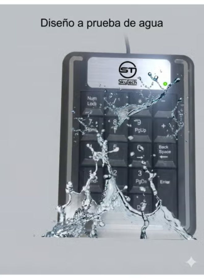 سكاي تيك لوحة مفاتيح حاسبة صغيرة للابتوب بمنفذ USB، لوحة مفاتيح رقمية صغيرة بمنفذ USB. - Image 4