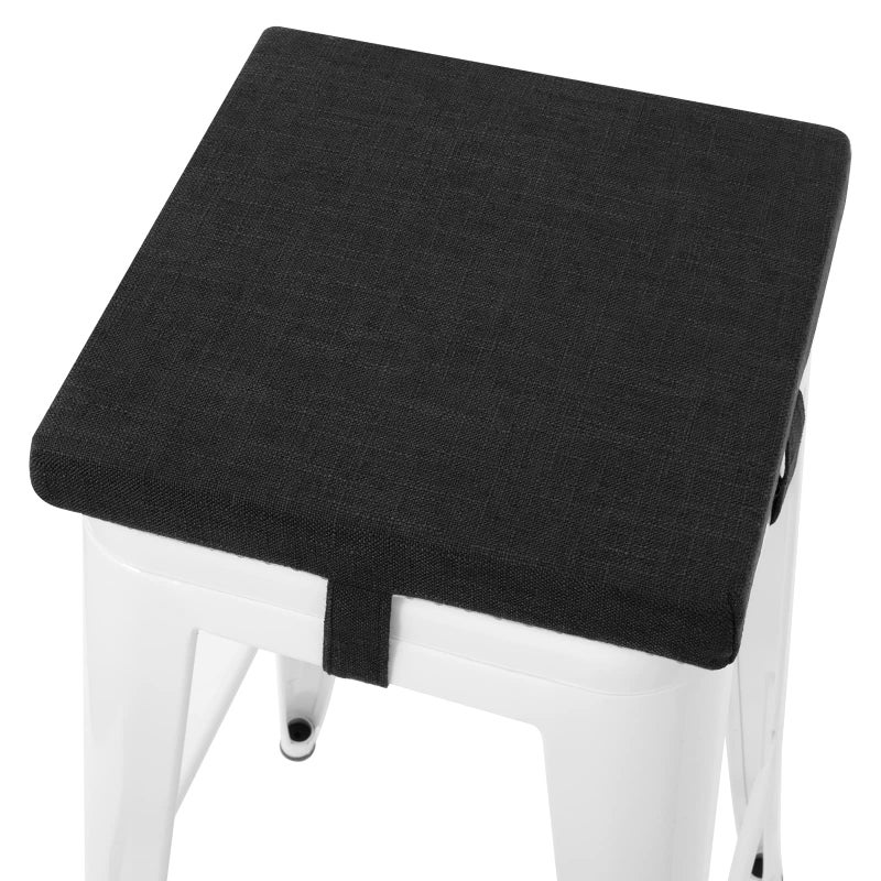 Tromlycs Tromlycs Bar Stool Cushion Square 12x12 Chair Seat Cushion Textured Barstool Pad with Ties  1 Piece  12 inches  Black - Image 1