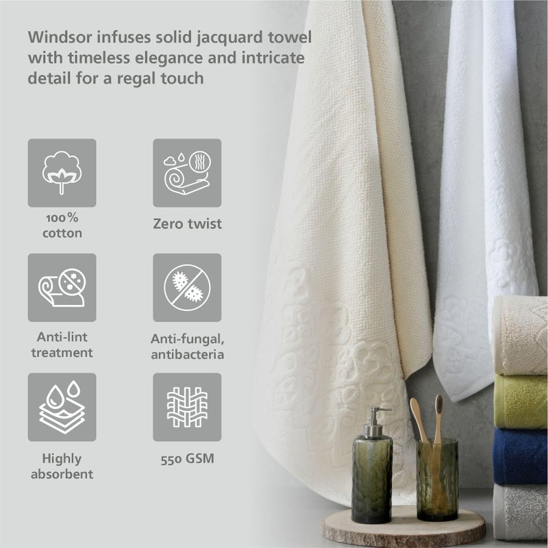 maspar 100% Cotton Windsor Hand Towel, 1 pcs, 45 x 75 cm, Neutral - Image 4