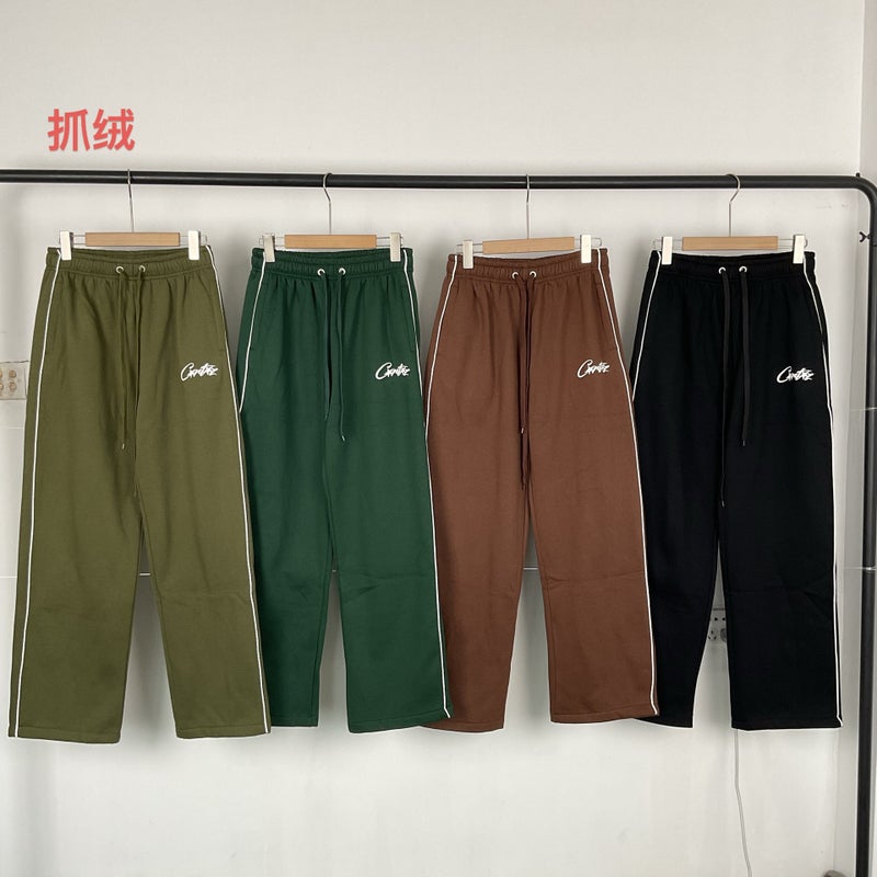 Unisex High Street Demon Island Logo Print Sweatshirt Army green pants