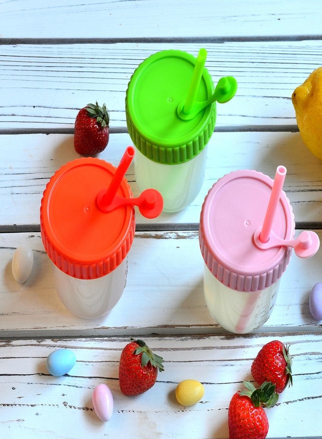 Youngever 8 Pack Kids Glass Jars With Straws, 6 Ounce Cups for Toddler, Mason Jars With Airtight Lids (8 Rainbow Colors) - Image 4