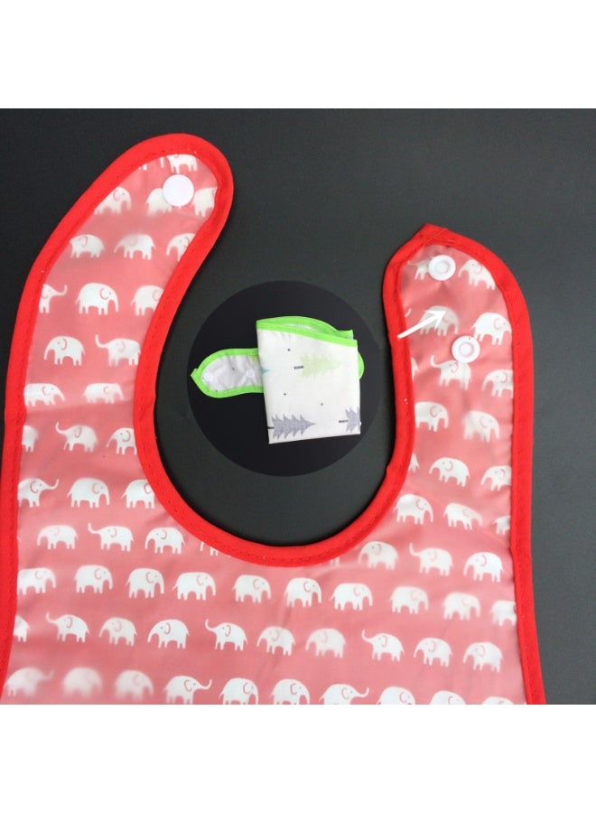 Baby Bibs Waterproof Set of 4, Cotton & EVA, Adjustable Snaps, 6-36 Months - Image 3