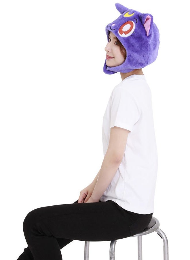 SAZAC Kigurumi Hat - Sailor Moon Luna - Cozy Costume Beanie Cap - Adult Size - Image 4