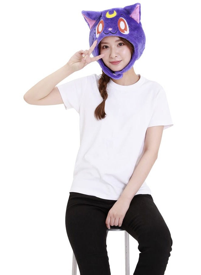 SAZAC Kigurumi Hat - Sailor Moon Luna - Cozy Costume Beanie Cap - Adult Size - Image 5