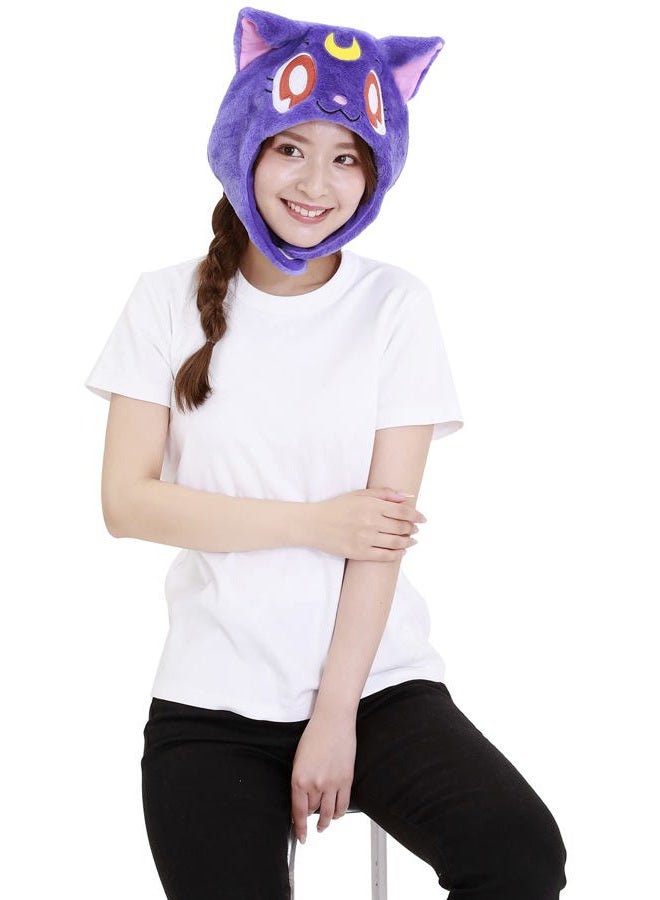 SAZAC Kigurumi Hat - Sailor Moon Luna - Cozy Costume Beanie Cap - Adult Size - Image 2