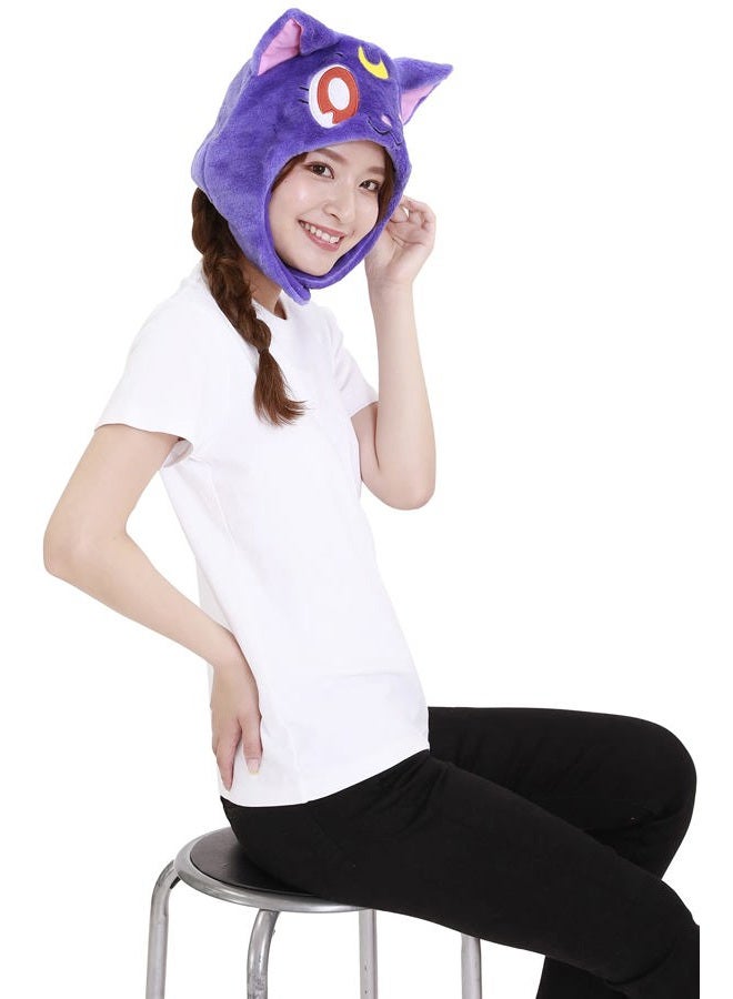 SAZAC Kigurumi Hat - Sailor Moon Luna - Cozy Costume Beanie Cap - Adult Size - Image 3