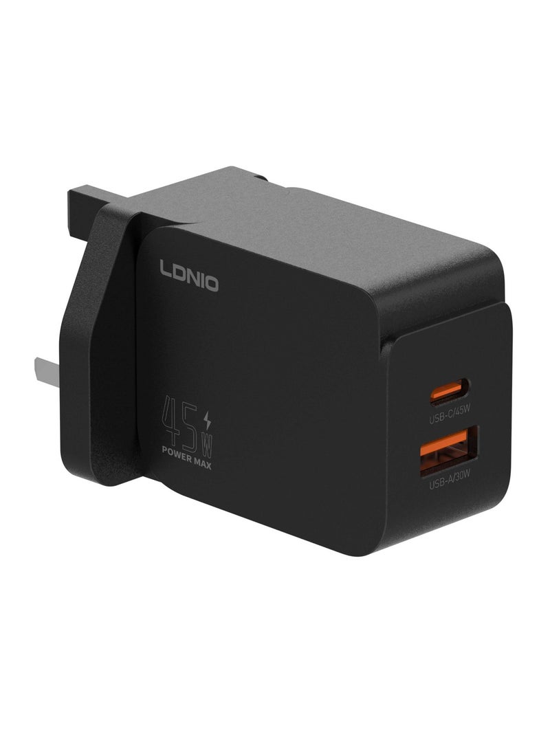 LDNIO Q2 45W Fast Charger – Dual USB-C & USB-A Ports with PD and QC3.0 - Image 2