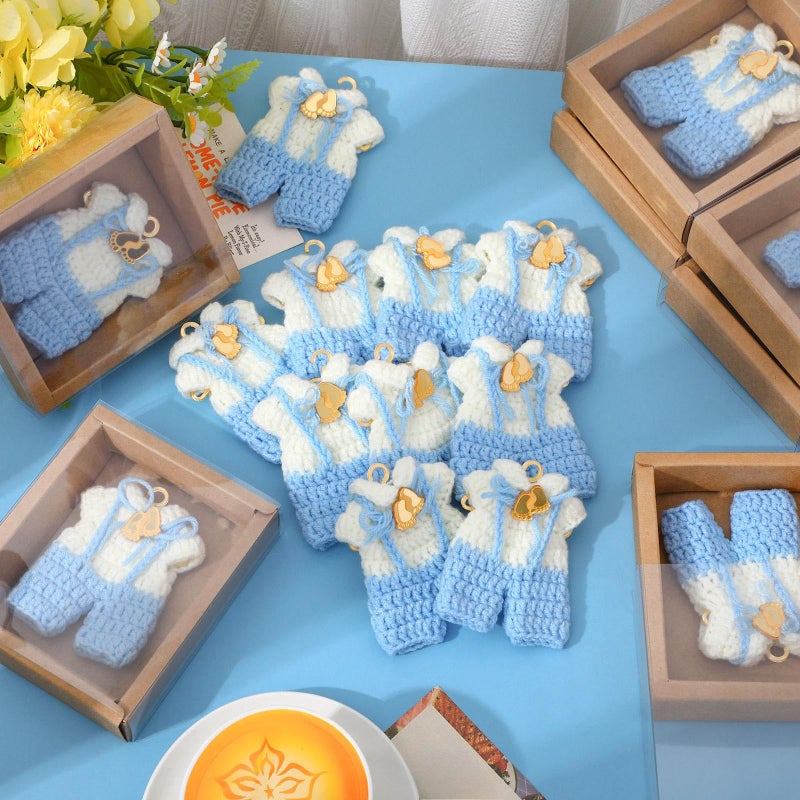 LemonRoad 15 Pcs Baby Shower Favors for Boy or Girl Baby Shower Prizes for Guests Sweater Refrigerator Magnet with Box Coat Hangers Acrylic Feet for Thank You Gifts Gender Reveal Baptism Party(Blue) - Image 4