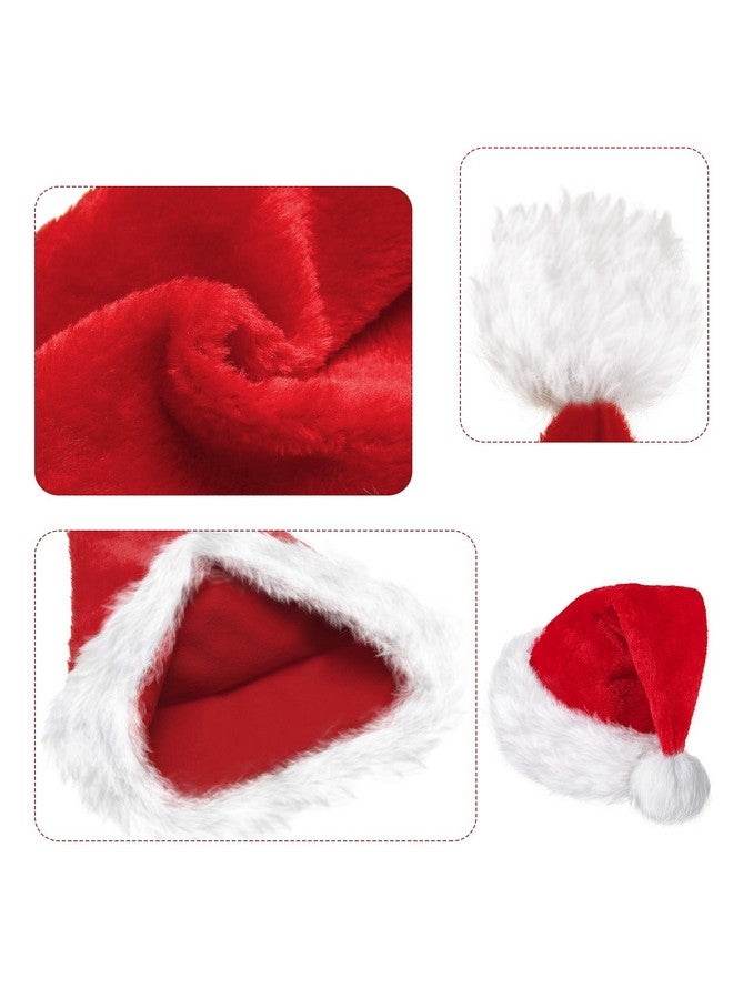 SATINIOR 2 Santa Hat Christmas Cap Unisex Xmas Holiday Hat Bulk for New Year Party Supplies Christmas Decoration (red, 12.6 X 17.7 Inch) - Image 3