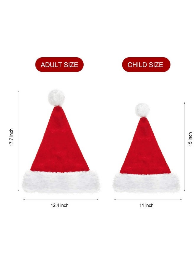 SATINIOR 2 Santa Hat Christmas Cap Unisex Xmas Holiday Hat Bulk for New Year Party Supplies Christmas Decoration (red, 12.6 X 17.7 Inch) - Image 2