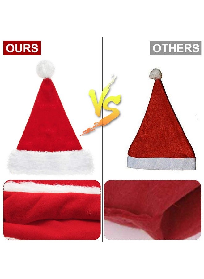 SATINIOR 2 Santa Hat Christmas Cap Unisex Xmas Holiday Hat Bulk for New Year Party Supplies Christmas Decoration (red, 12.6 X 17.7 Inch) - Image 4