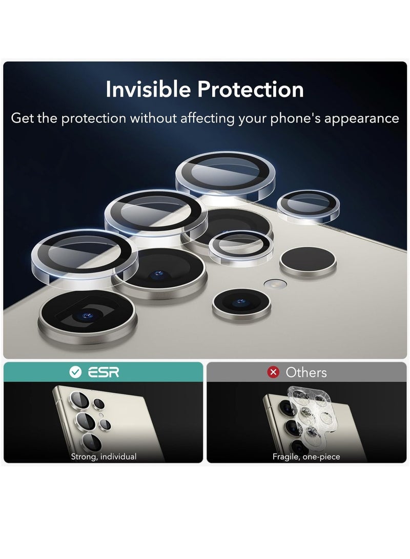 Samsung Galaxy S24 Ultra Camera Lens Protector, Individual Lens Protectors, Scratch-Resistant Ultra-Thin Tempered Glass with Aluminum Edging, Galaxy S24 Ultra Case Friendly, 1 Set, Clear