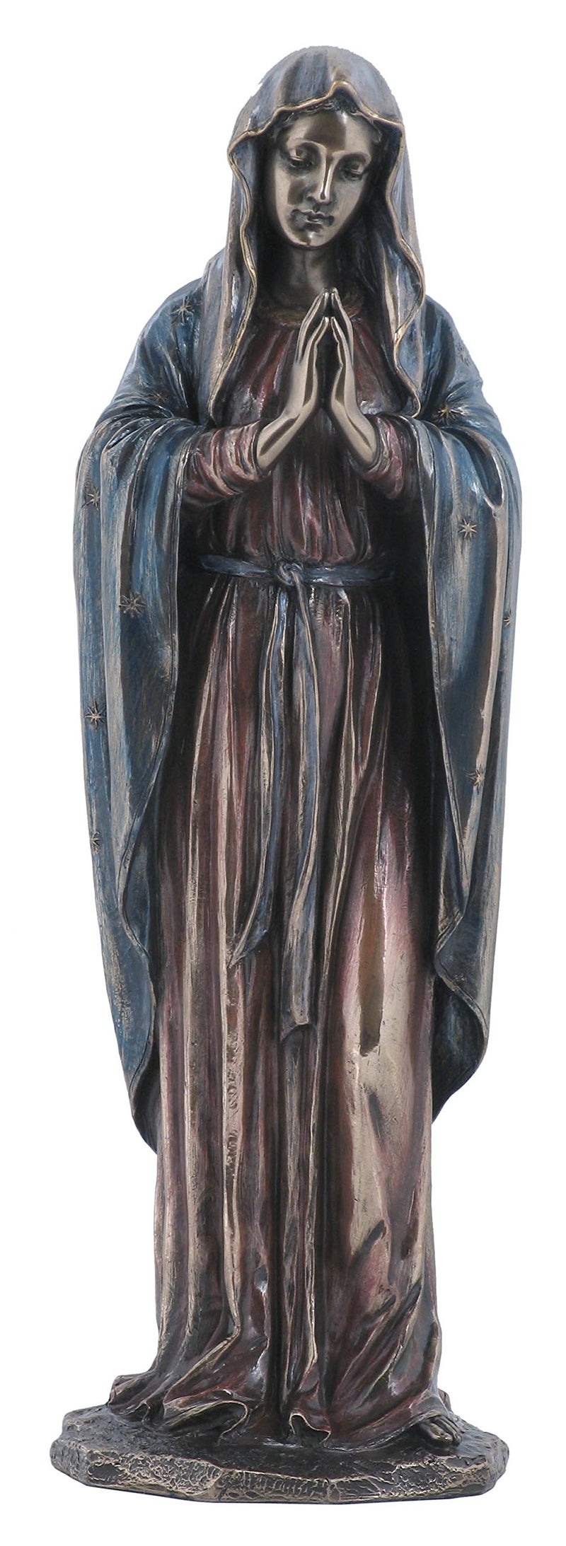 US 11.75 Inch Blessed Virgin Mary Praying Cold Cast Bronze Figurine - Image 3