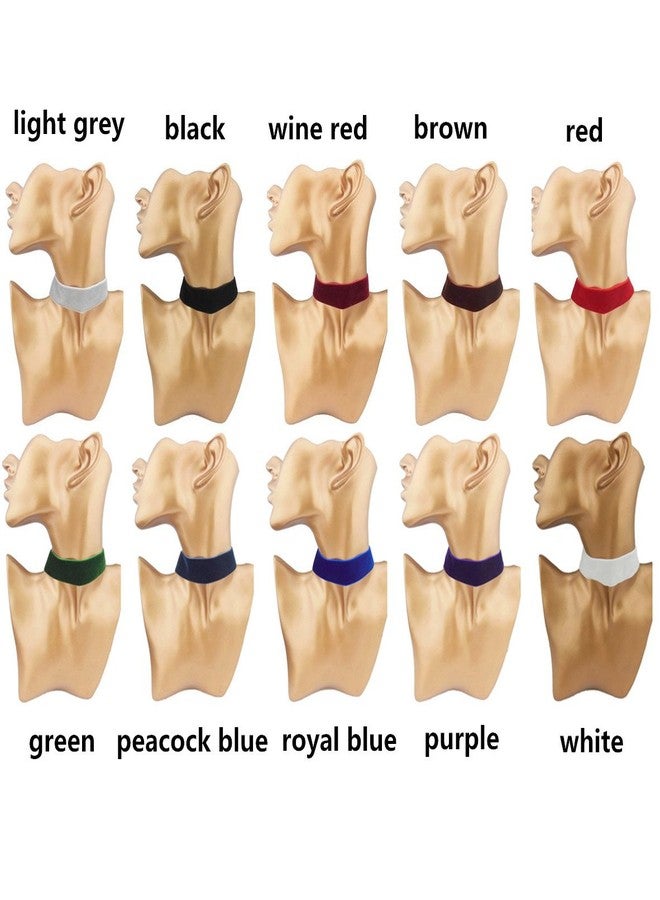 كويريز 12 قطعة من قلادات مخملية بألوان متنوعة بعرض 1 بوصة، بتصميم كلاسيكي للنساء مع وصلة تمديد (XL-1019-11) - Image 2