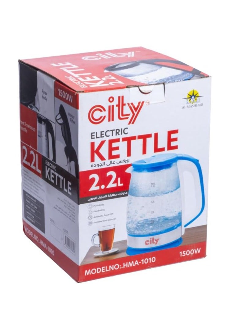 City City 2.2L Glass Electric Kettle, Black, T130137Z-001  - Image 5
